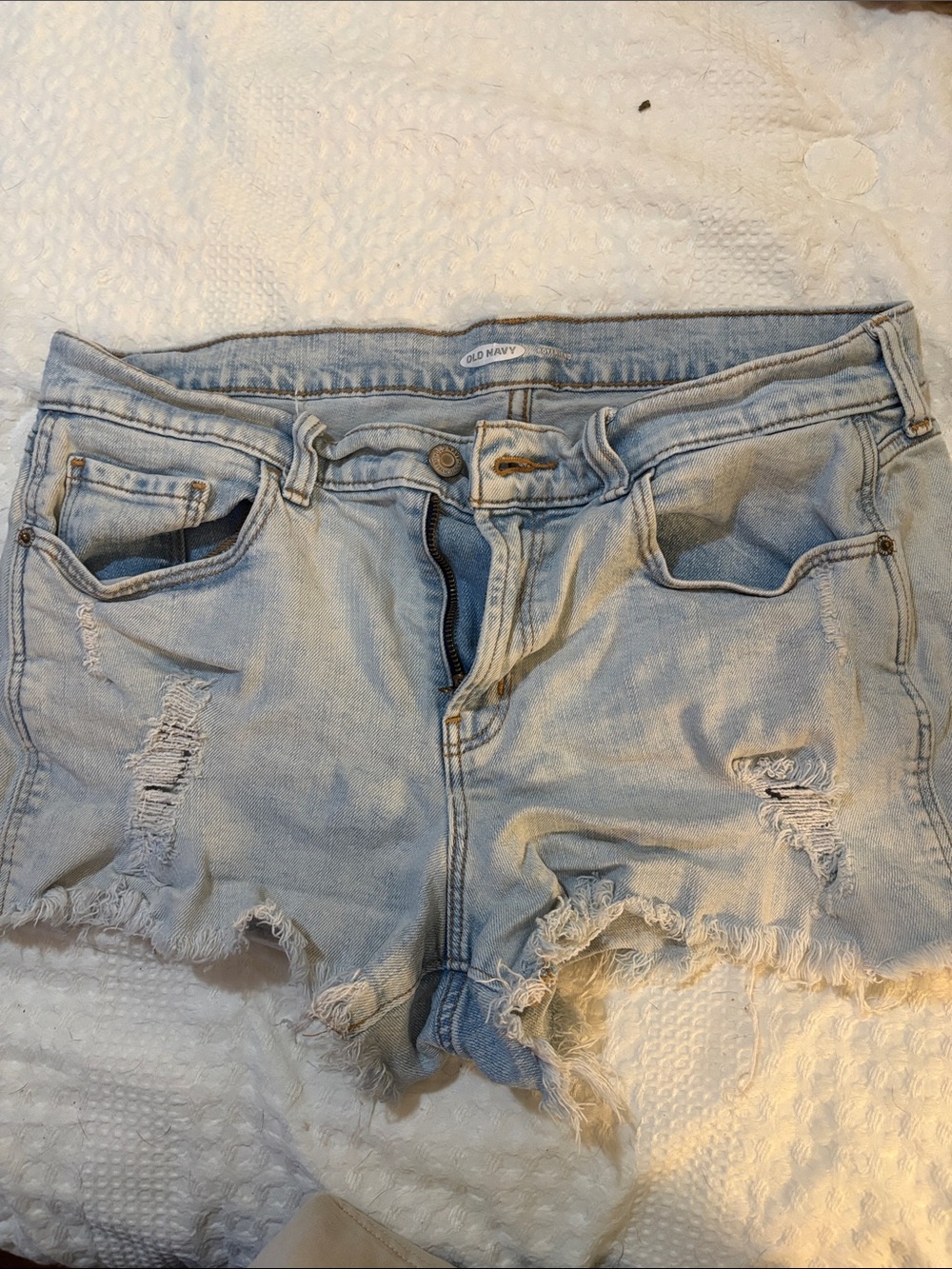Old Navy Light Blue Distressed Denim Cutoff Shorts